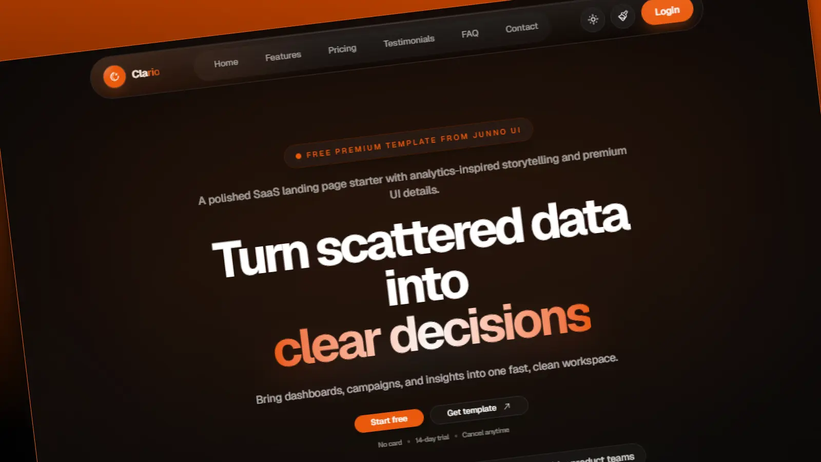 Clario Landing Page preview
