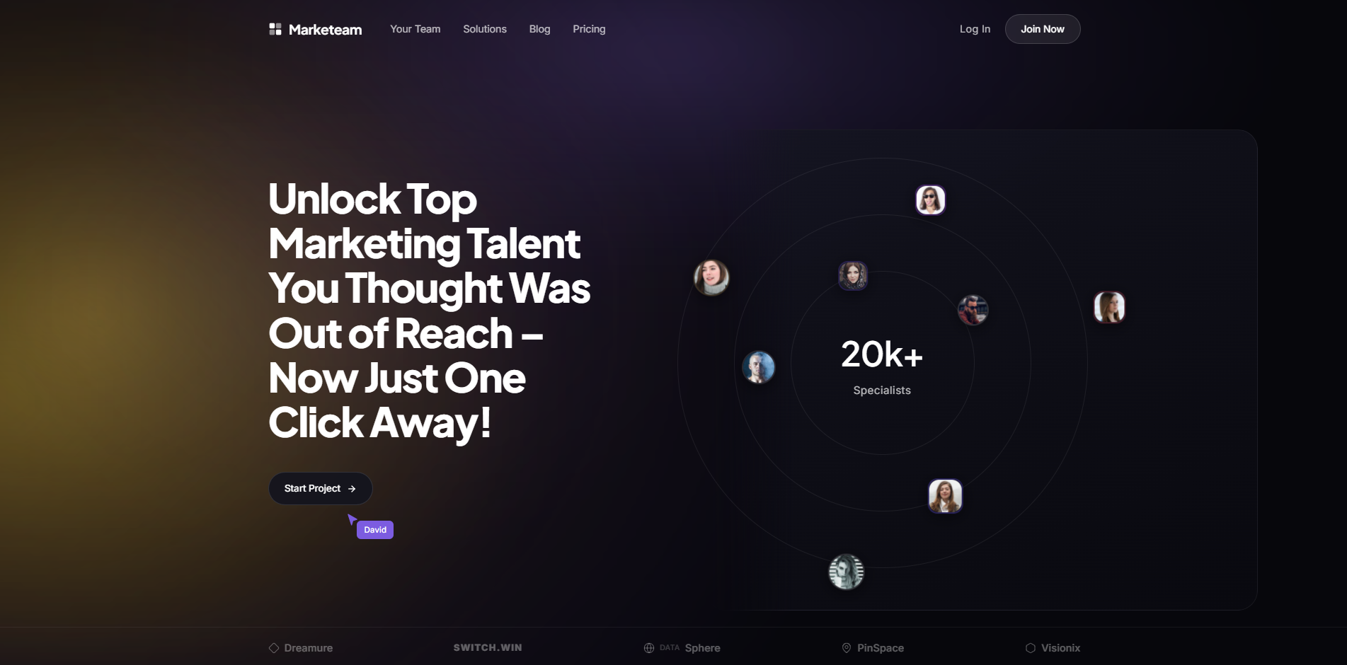 Market Team Landing preview