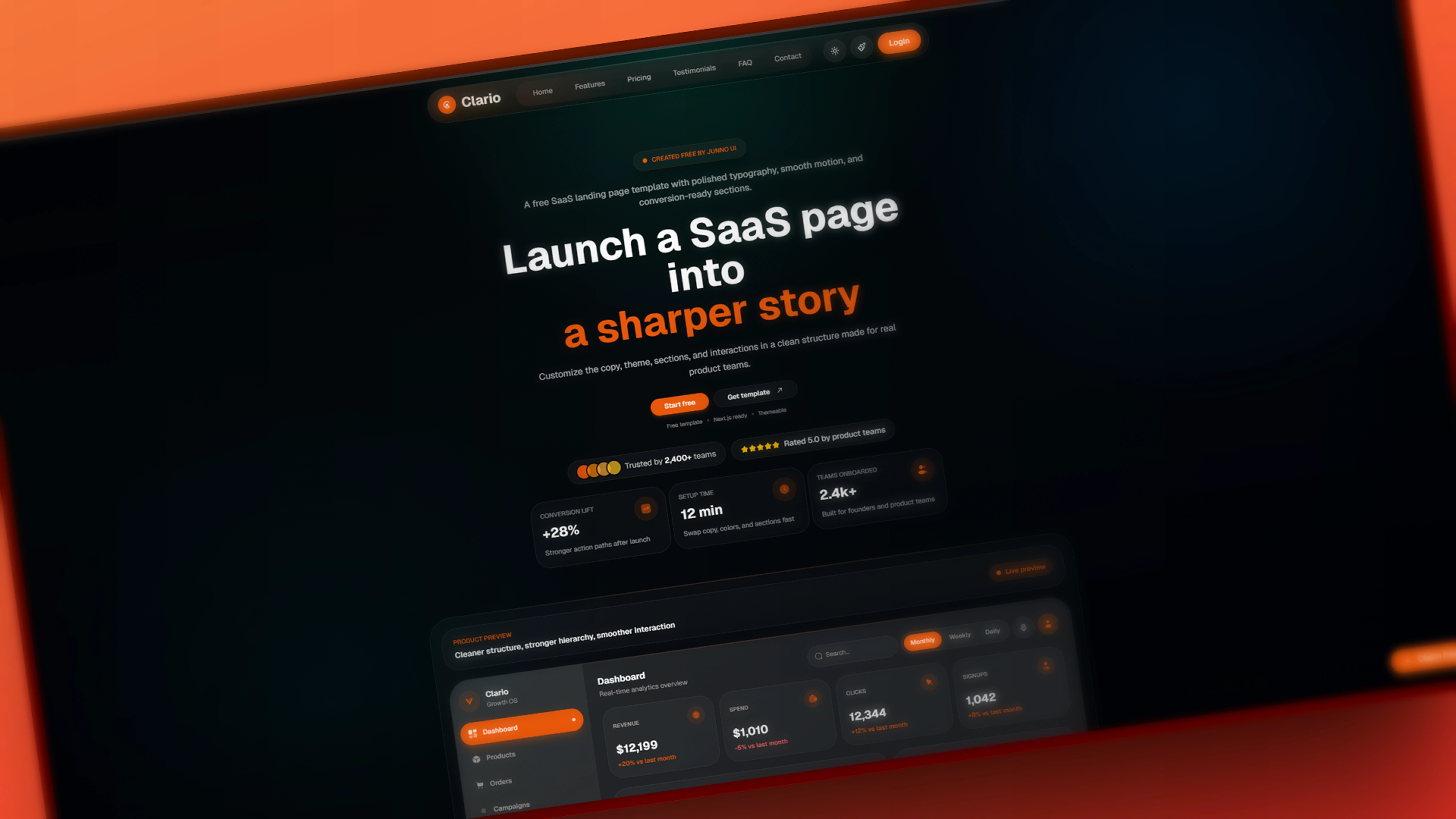 Clario Landing Page preview 3 preview